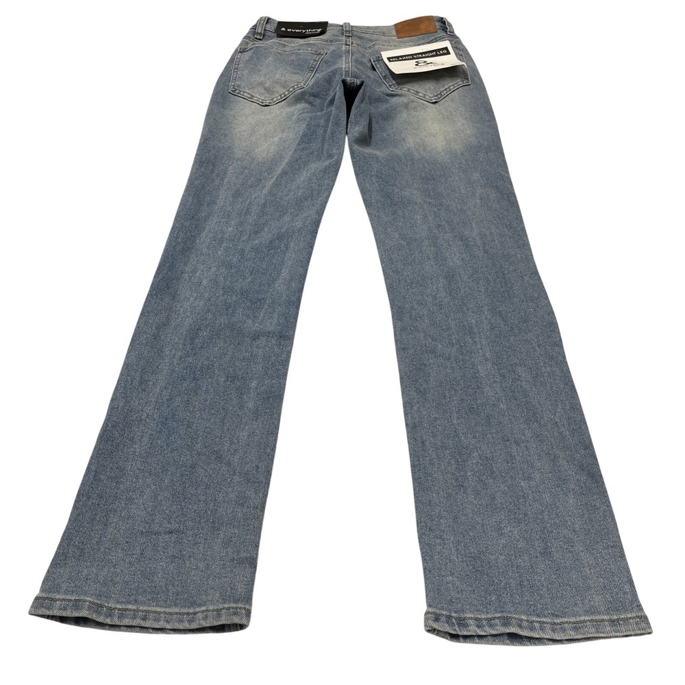 & Everything Denim Jeans Relaxed Straight Leg Size 28/32 Distressed Light Wash - Picture 3 of 16